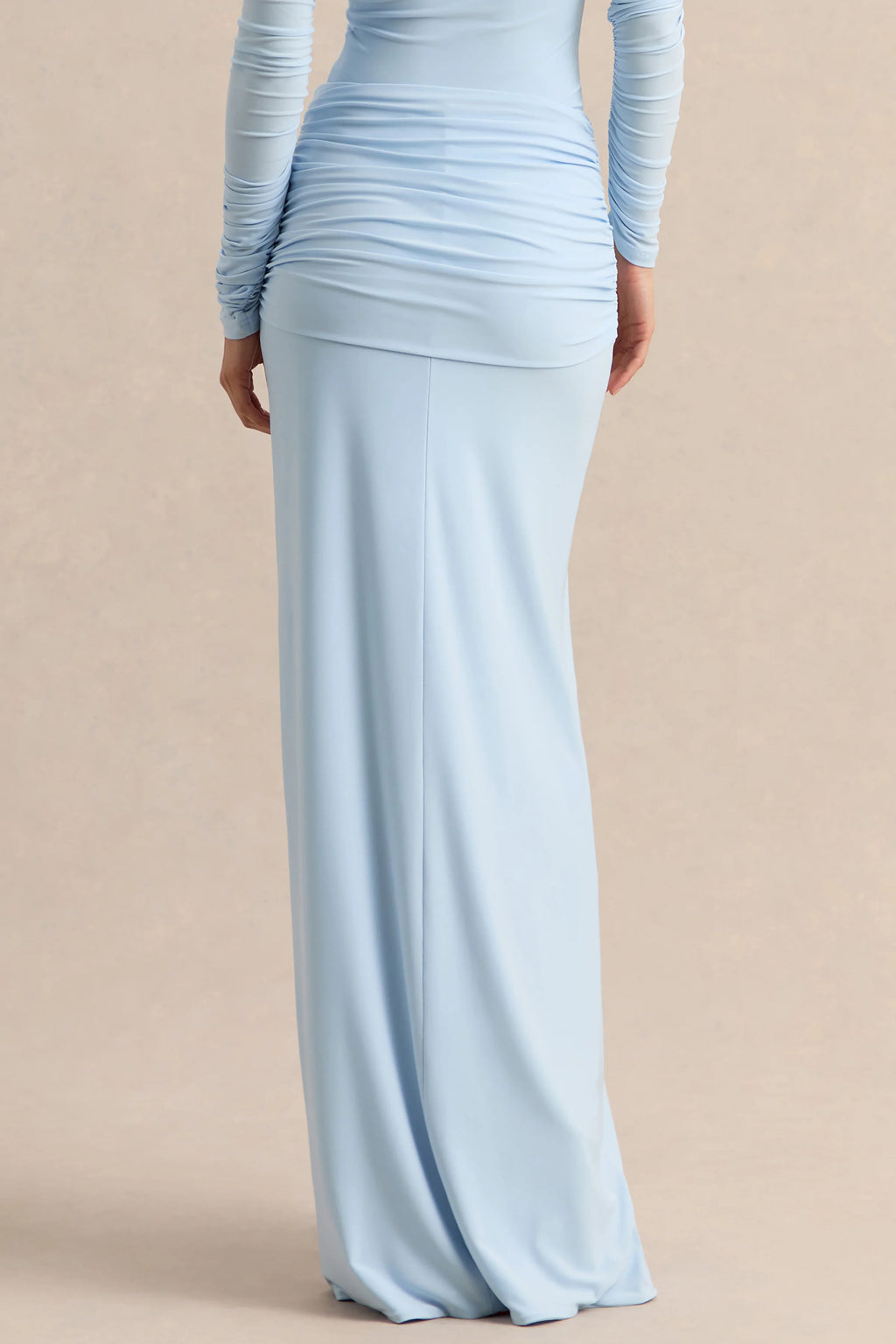 Flynne | Blue Wrapped Maxi Skirt With Sash