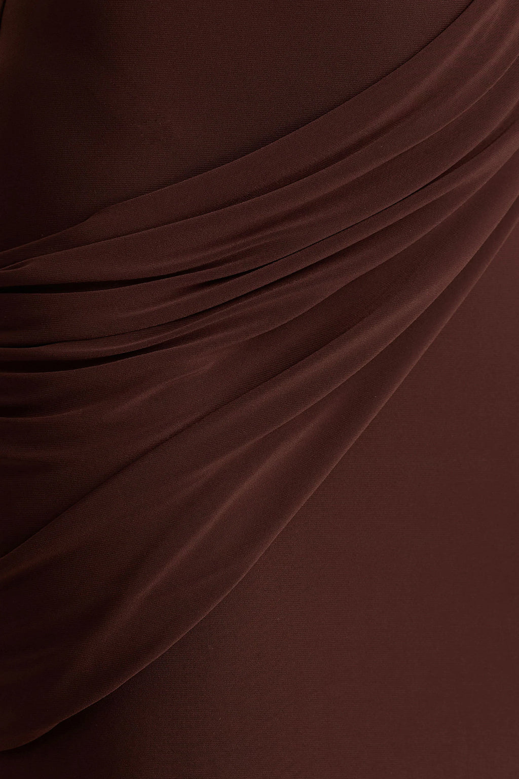 Tropic | Brown High-Neck Maxi With Long Cape Sleeve