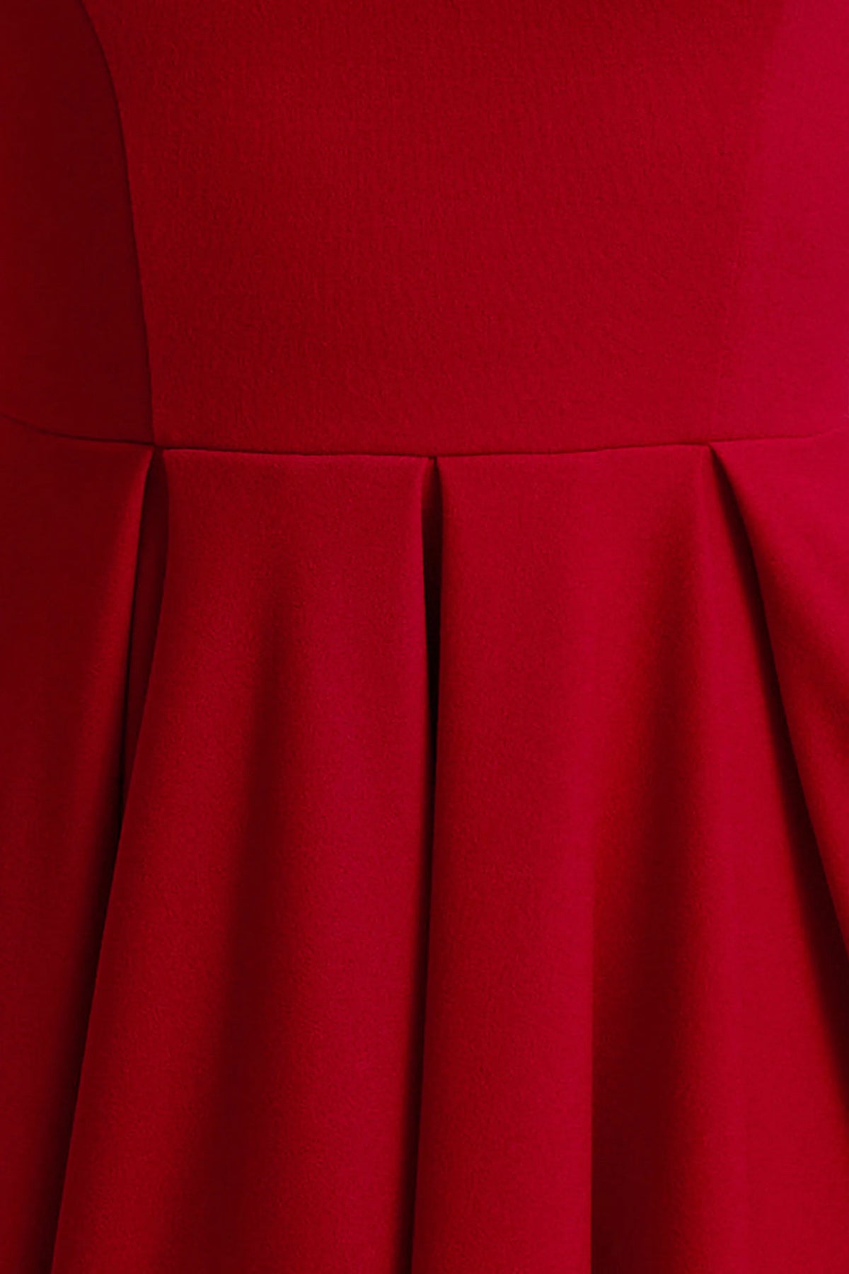 Parina | Red Strappy Volume-Hem Midi Dress