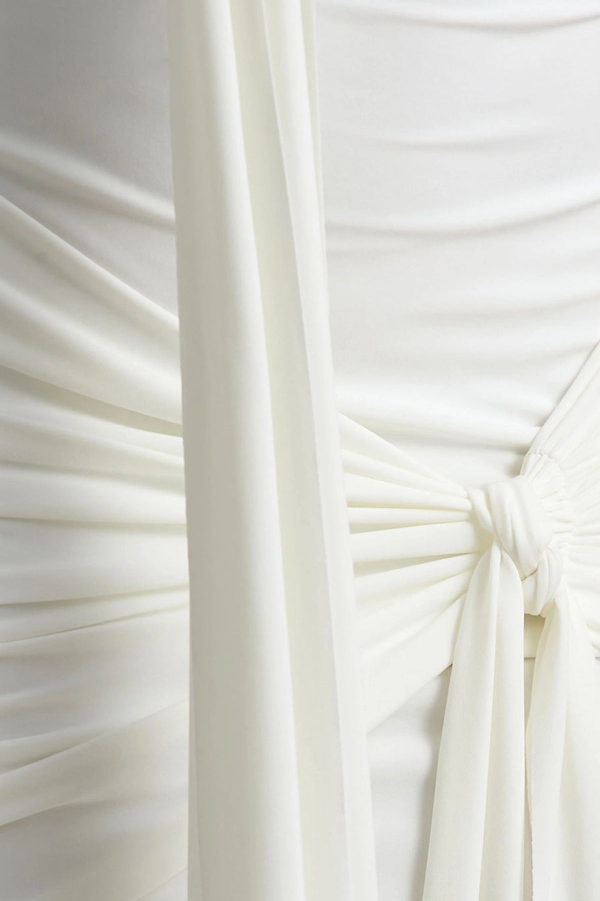 Essie | White Bardot Wrap Mini Dress With Sash Detail