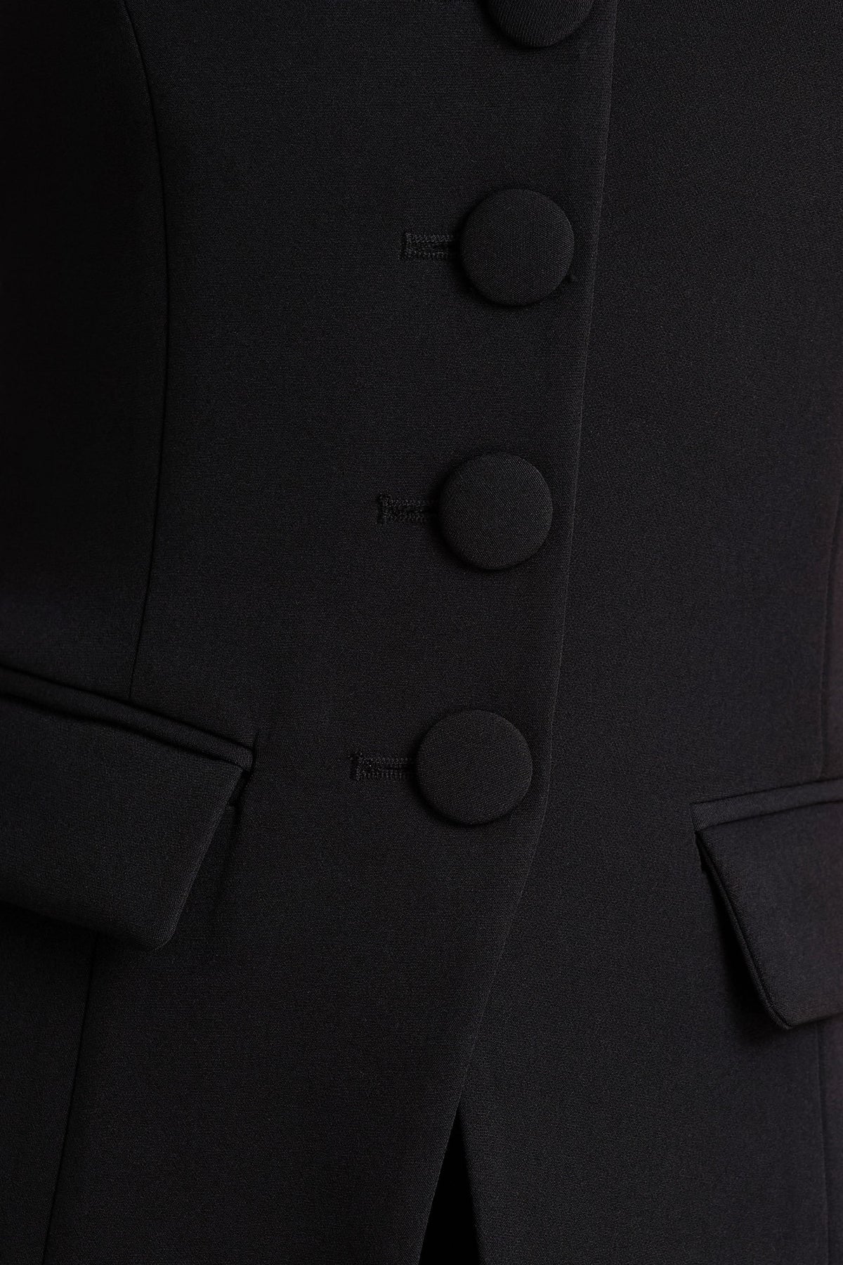 Tecla | Black Button-Up Tailored Waistcoat