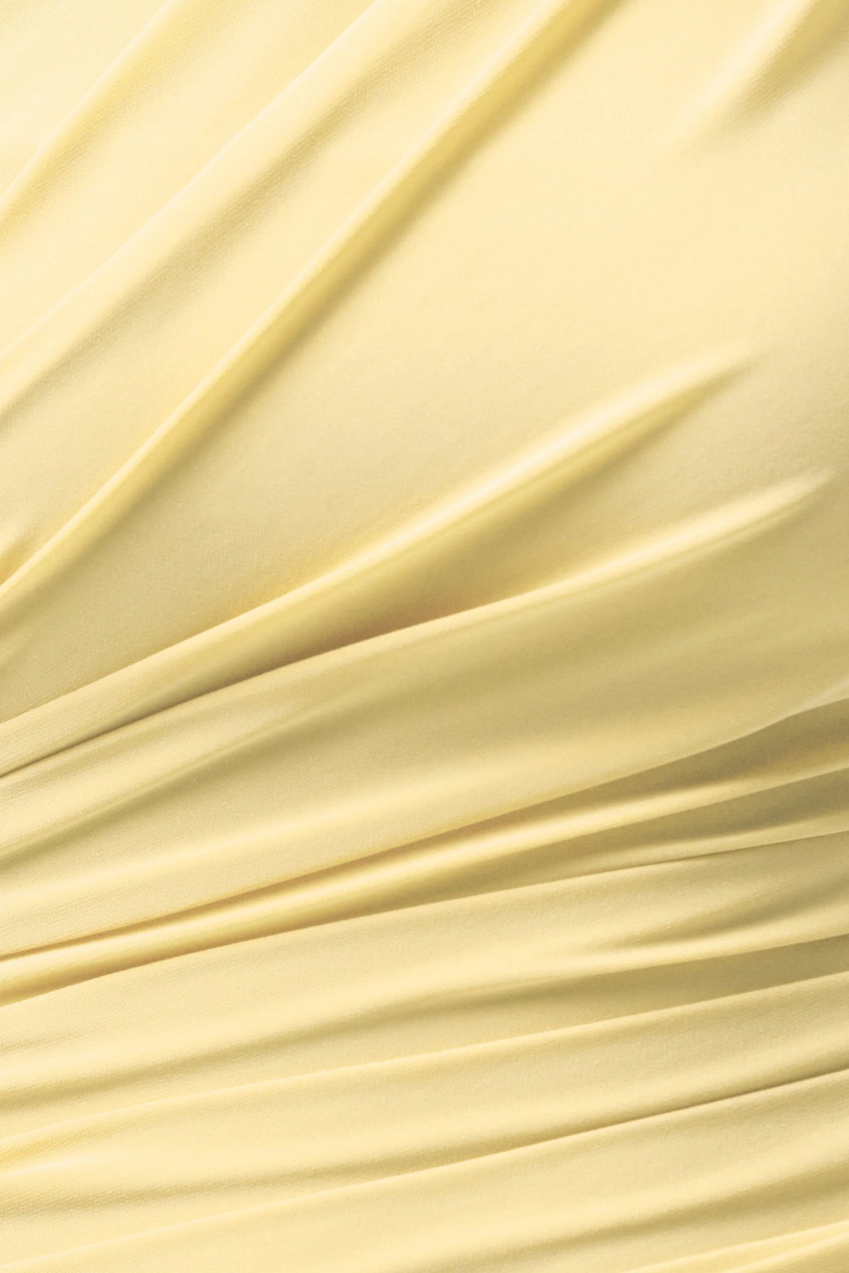 Mardi | Lemon Asymmetric Maxi Dress With Ruching