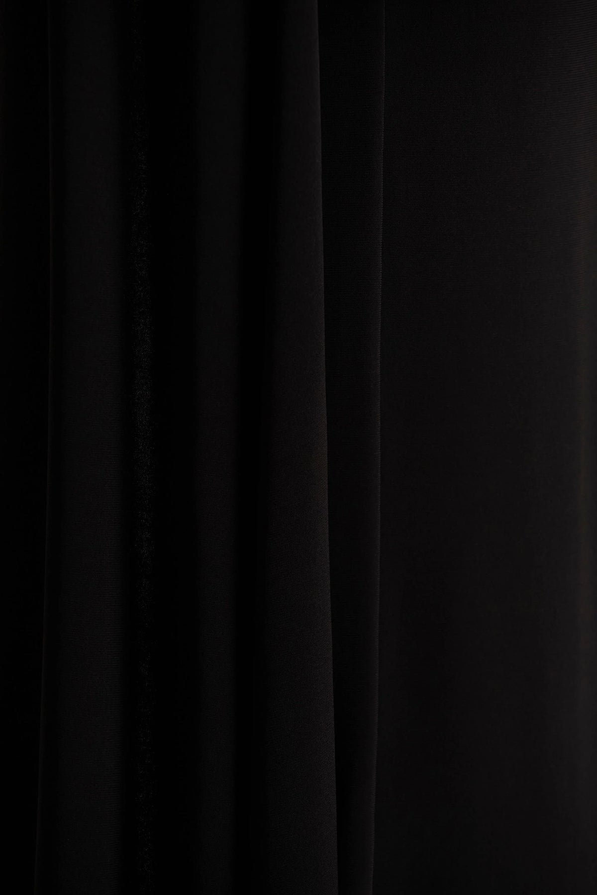Dawn | Black High-Neck Maxi Dress With One Long Cape-Sleeve