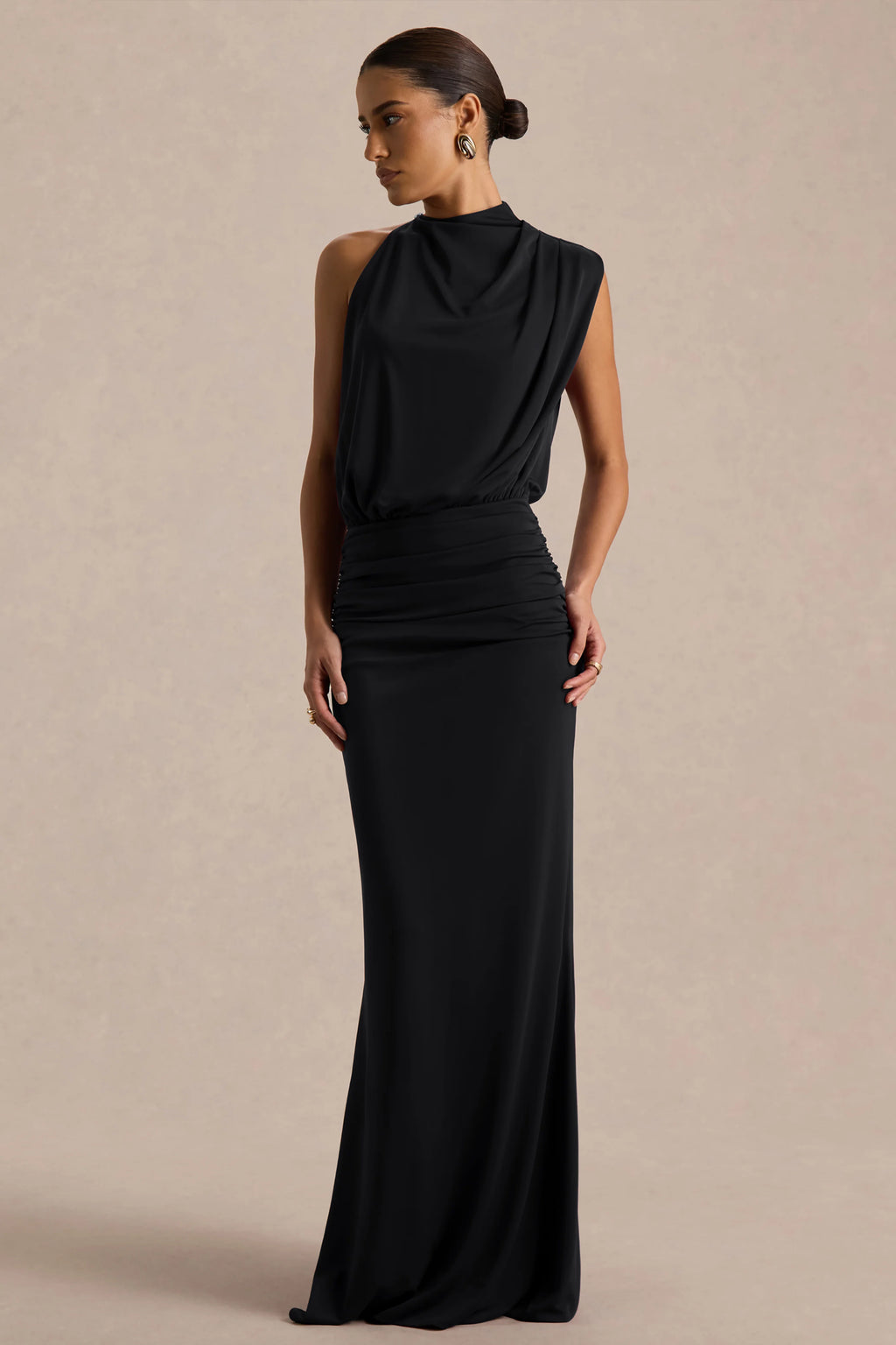 Umaira | Black High-Neck Maxi Dress
