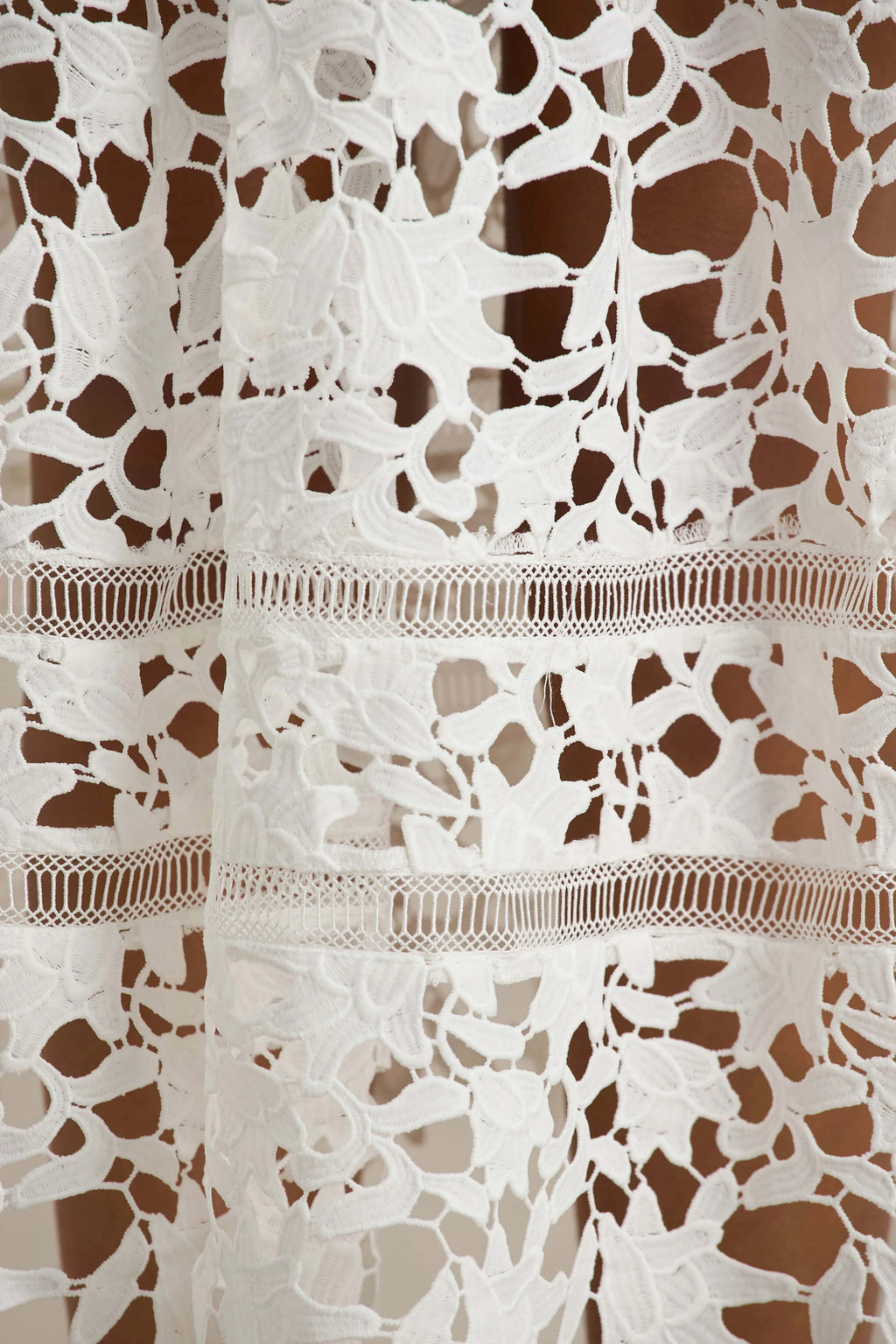 Zuri | White Lace Sweetheart Midi Dress With Cami Straps