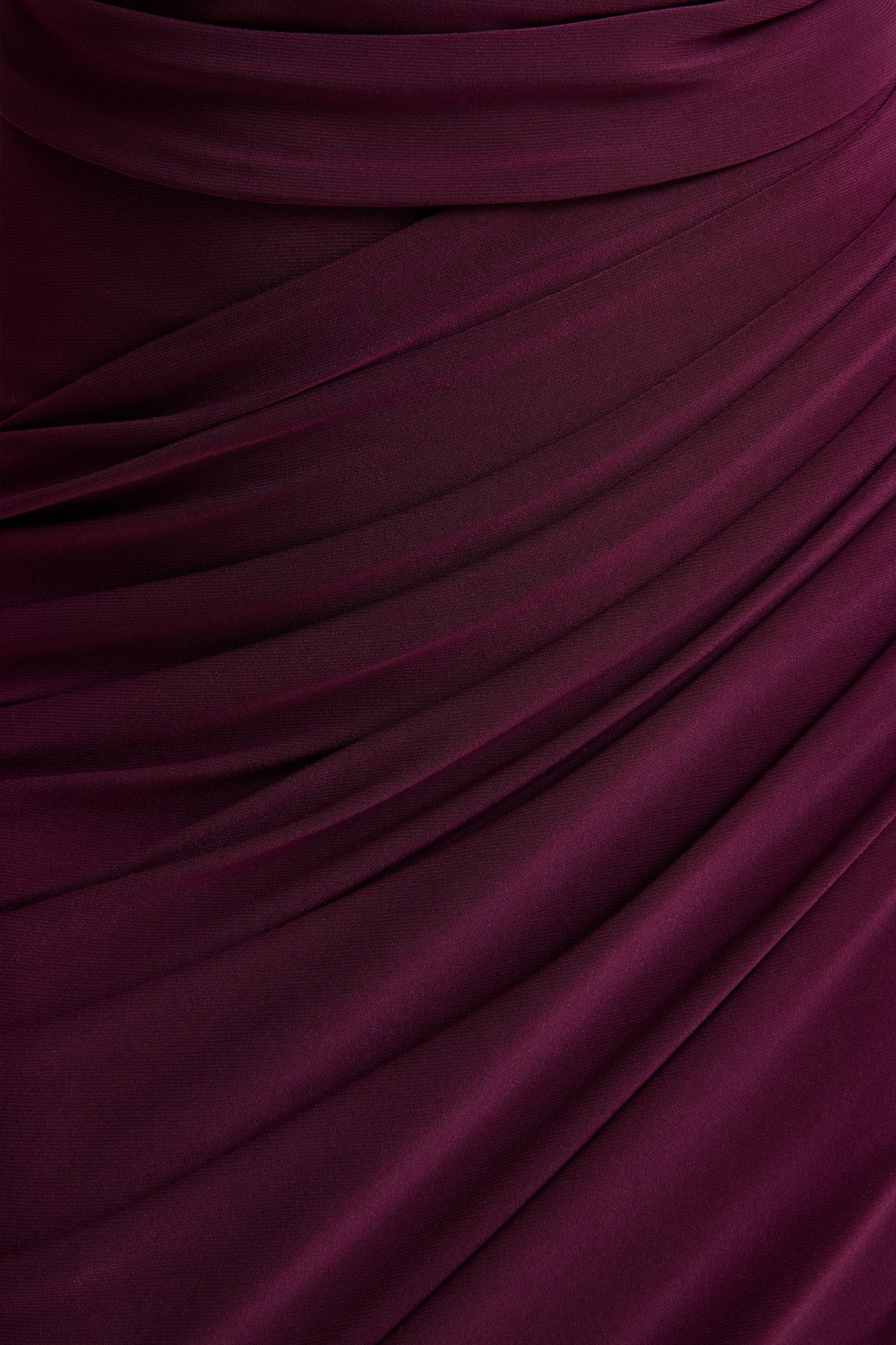 Cairo | Burgundy Cowl-Neck Maxi Dress With Gathered Detailing