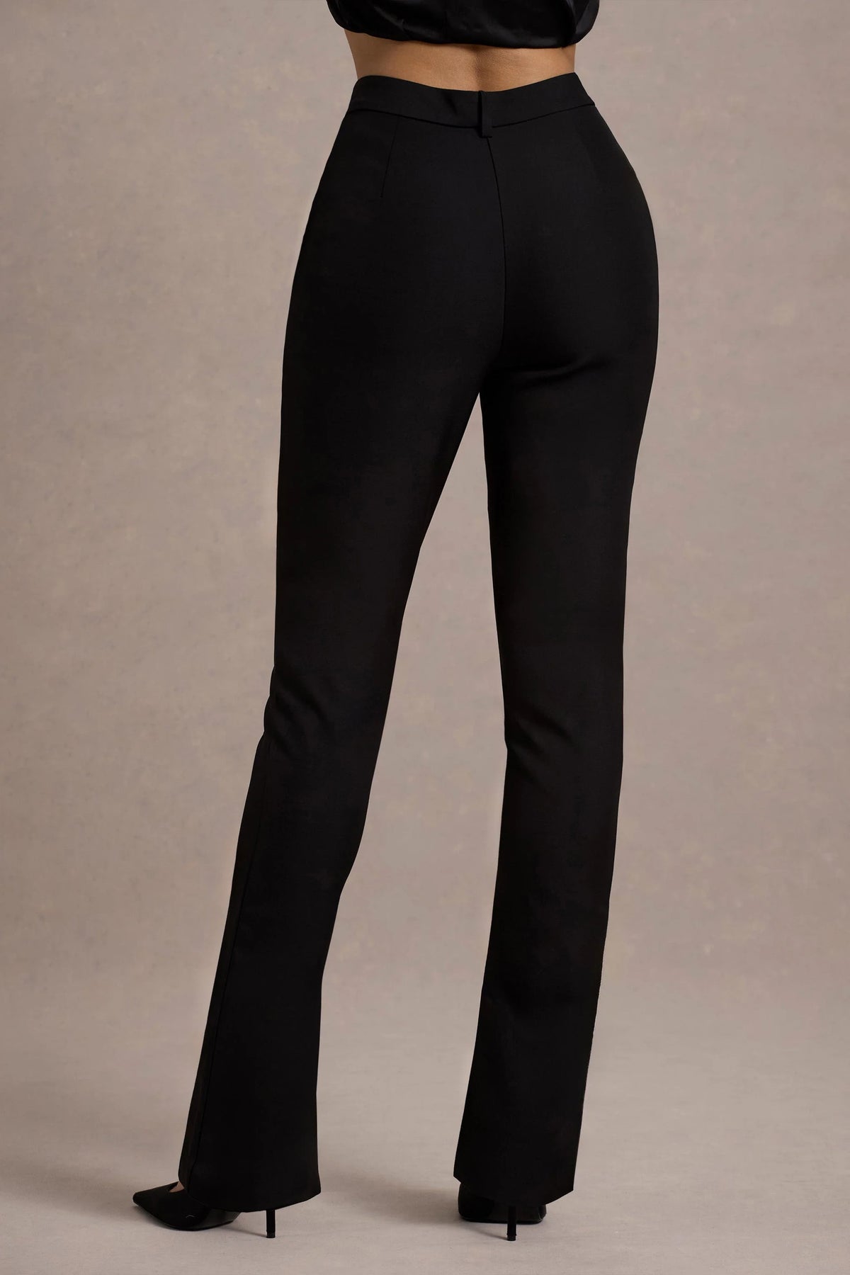 Wonder Woman | Black High Waist Tailored Trousers With Hem Split