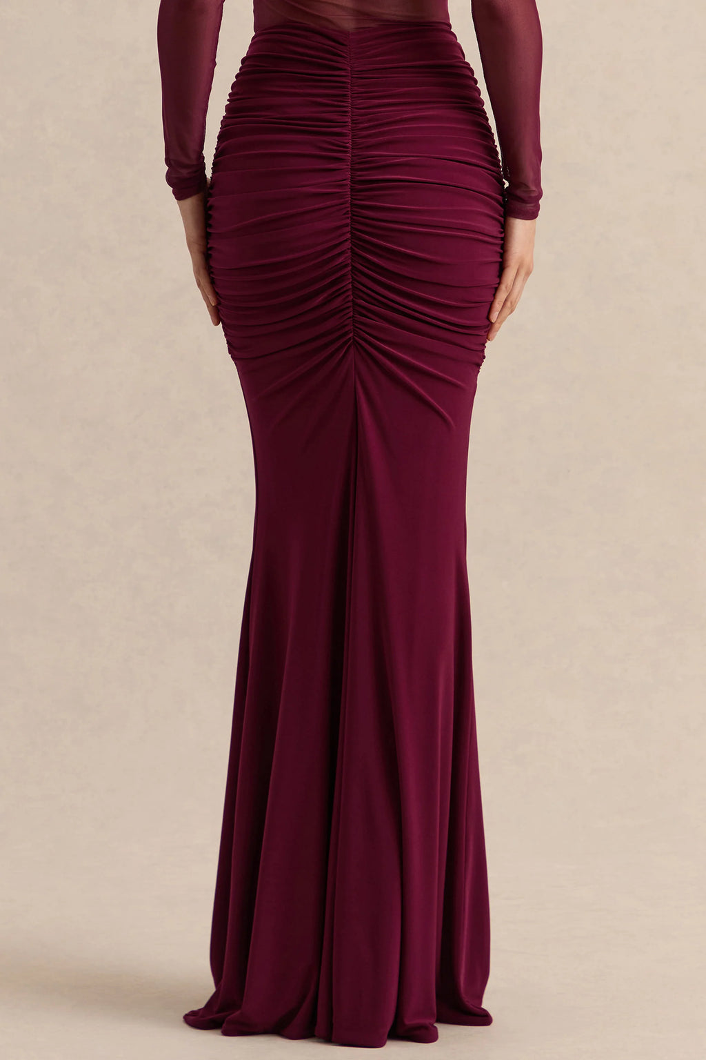 Iskra | Burgundy Extreme Ruffled Maxi Skirt