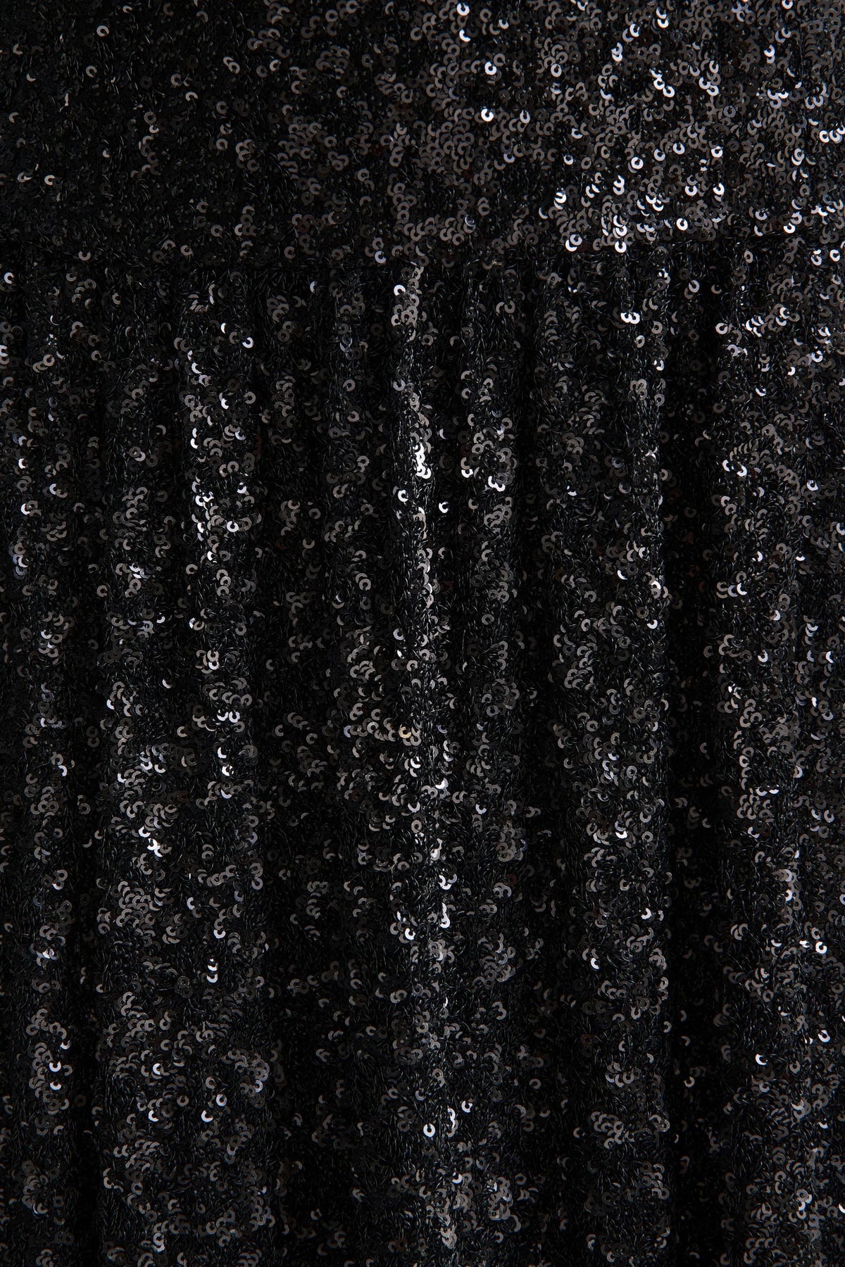 Allora | Black Sequin Square-Neck Maxi Dress With Pleated Skirt