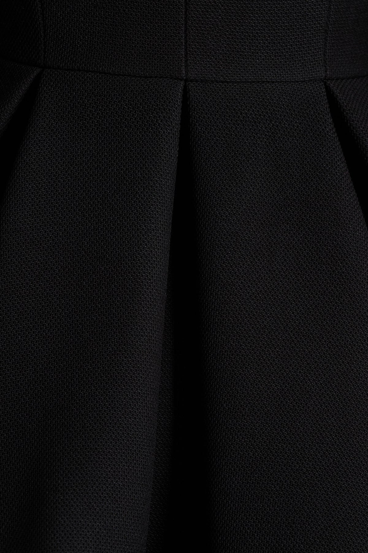 Kat | Black Plunge-Neck Tailored Mini Dress